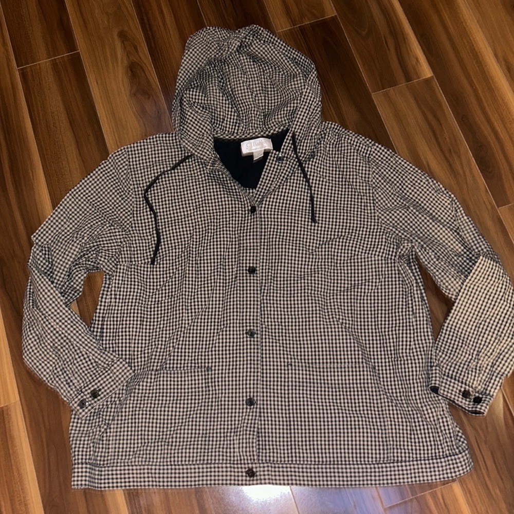 2X C.J. Banks Christopher and banks checkered light jacket 100% cotton